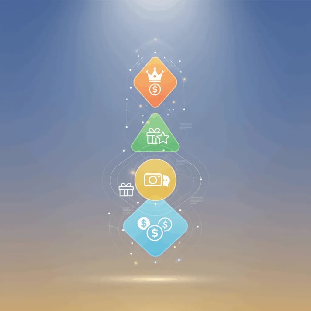 Diagrama del modelo de monetización de OnlyFans en cuatro capas